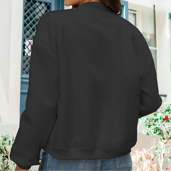 50% off! Fuzzy black bomber jacket - Picture 5 of 6